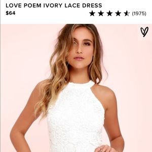 Lulus Love Poem Ivory Lace Dress, size xsmall